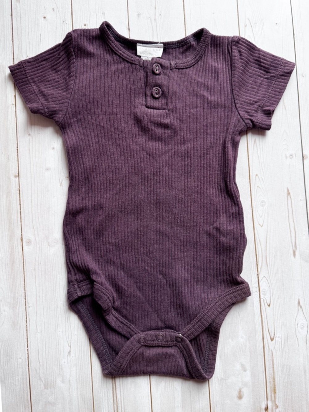Jamie Kay Ribbed Short-Sleeve cotton modal Henley body suit Wisteria
